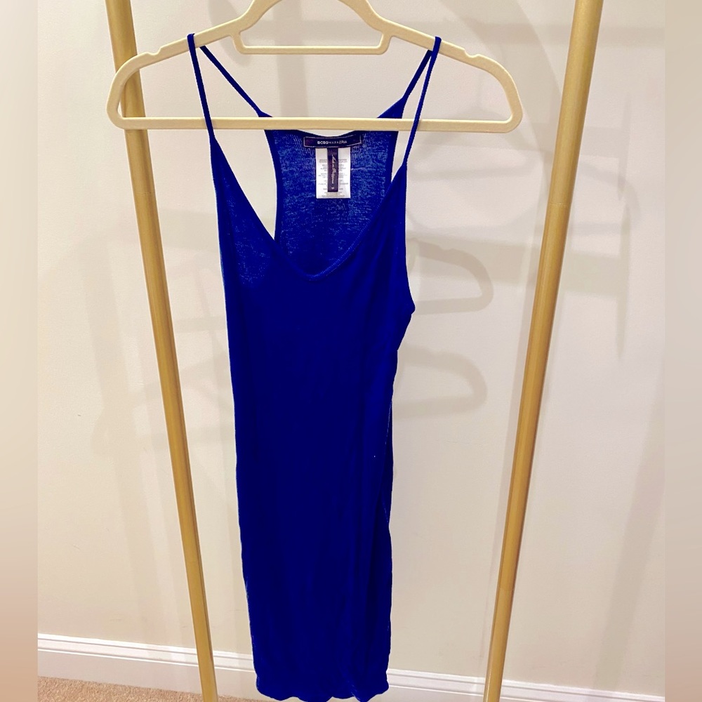 BCBG v neck racer back dress